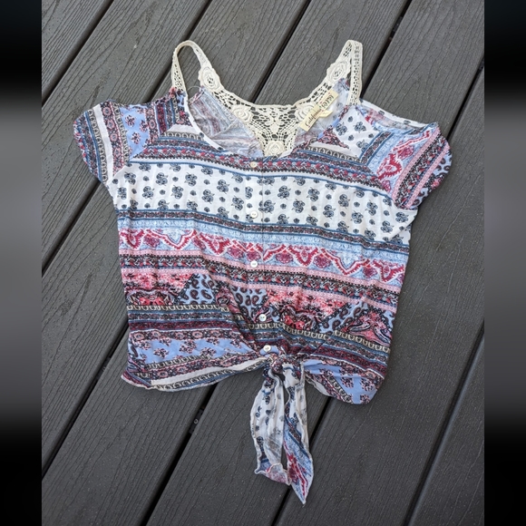 Off Shoulder Boho Tee - Picture 1 of 5